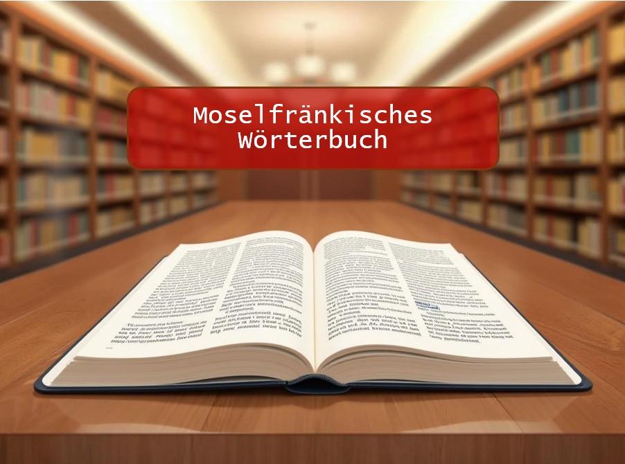 Ein aufgeschlagenes Wörterbuch liegt auf einem Tisch in einer Bibliothek. z.T. KI-generiert